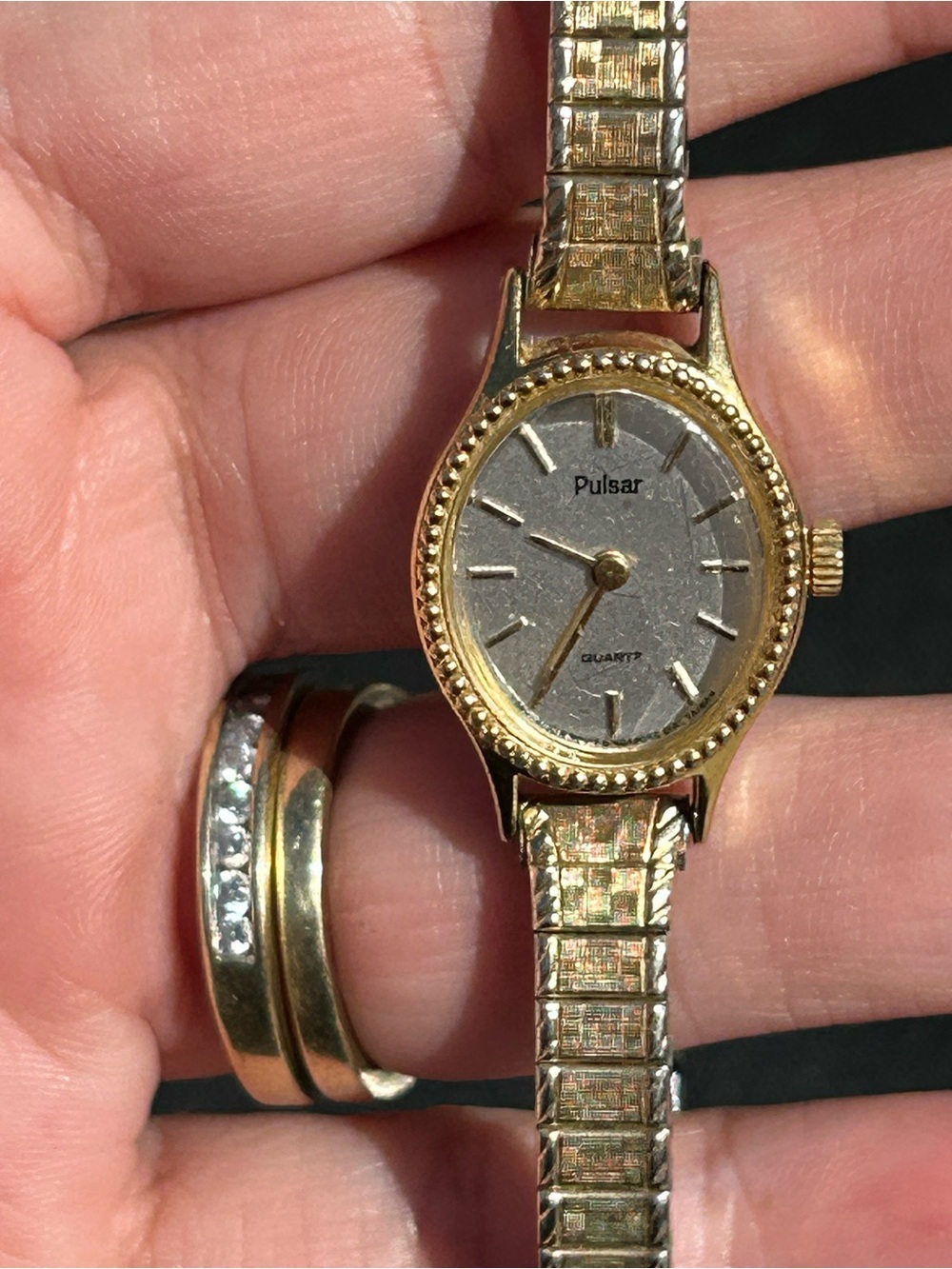Pulsar Gold-Tone Ladies Bracelet Watch with Silver Dial
